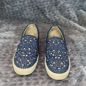 Navy and Gold Accent Michael Kors Slide On Sneakers